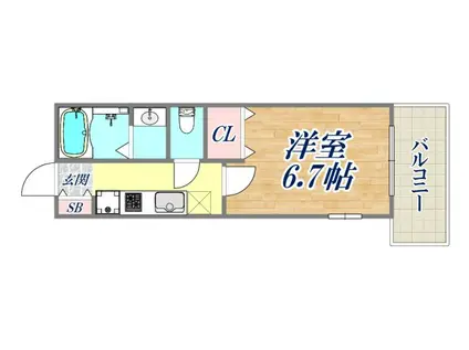 シャーメゾン本山北町(1K/2階)の間取り写真