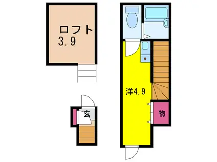 フェリオ谷中公園(ワンルーム/2階)の間取り写真