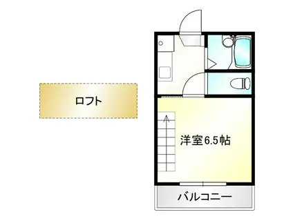 ジーグレイス健軍(1K/2階)の間取り写真