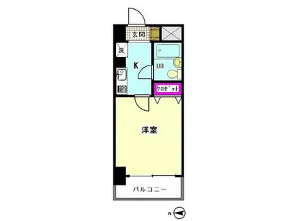 ヴィラ・セレステ(1K/4階)の間取り写真