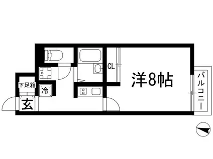 レオネクスト日之出(1K/1階)の間取り写真