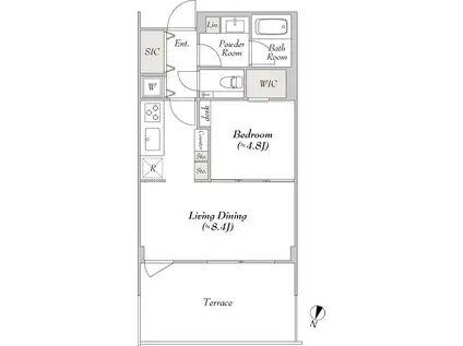 ルミークアン目黒(1SLDK/2階)の間取り写真