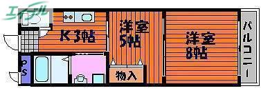 プレアール今(2K/3階)の間取り写真