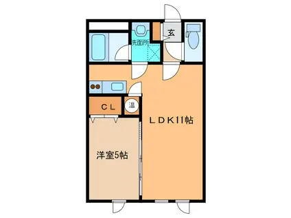 リリス418(1LDK/3階)の間取り写真