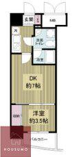 APRILE南森町(1DK/10階)の間取り写真