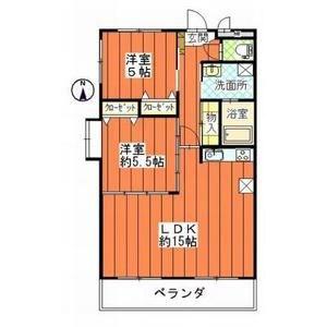 室賀ビル(2LDK/3階)の間取り写真