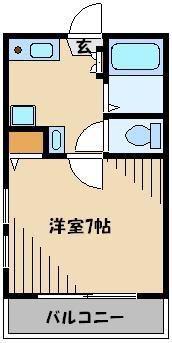 ディアコート岸町(1K/2階)の間取り写真