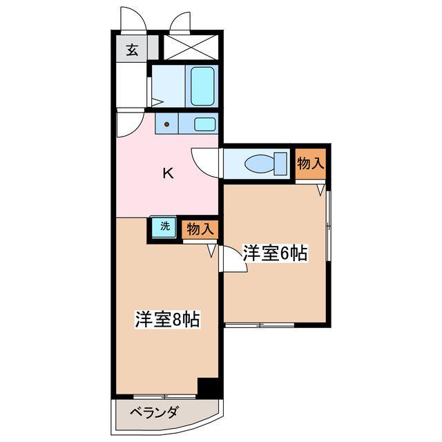 センターイン伊勢町ビル(2K/3階)の間取り写真