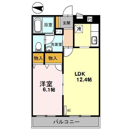 カステロ・デ・グロリア(1LDK/3階)の間取り写真
