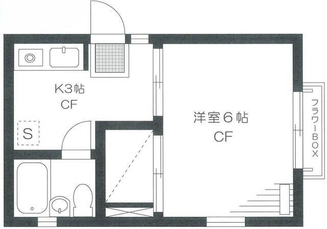 シャトレヴェール(1K/2階)の間取り写真