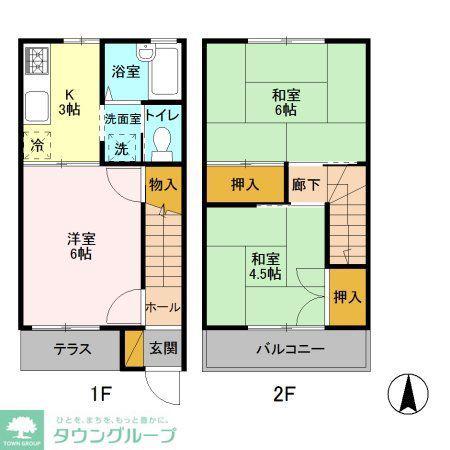 マルシンコーポ(3K/2階)の間取り写真
