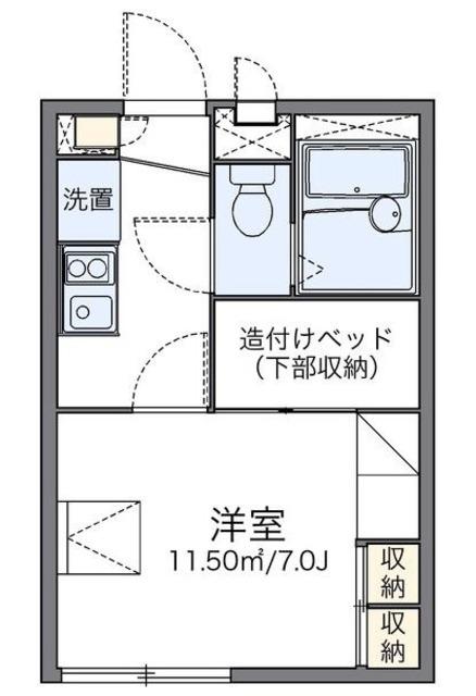 レオパレスエムエム(1K/2階)の間取り写真