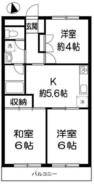 パストラル山口(3K/2階)の間取り写真