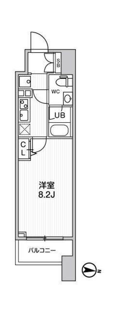 ALTERNA亀戸(1K/3階)の間取り写真