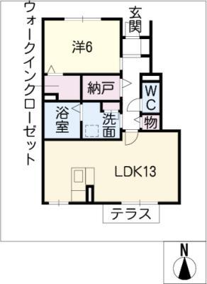 コージーコートA棟(1LDK/1階)の間取り写真