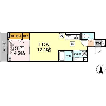 D´BLESS湘南台6丁目(1LDK/1階)の間取り写真