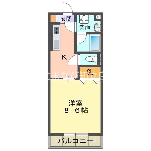 TS-MINDII(1DK/3階)の間取り写真