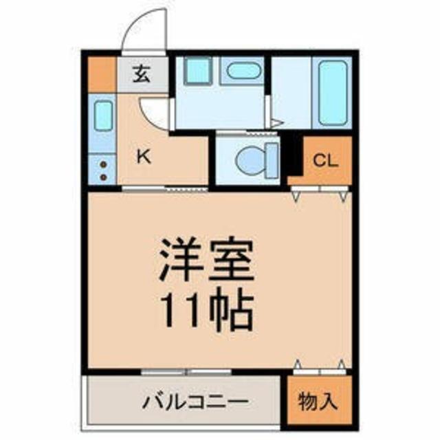 プラムハイツ(1K/1階)の間取り写真