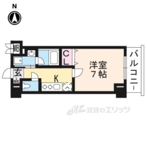 アスヴェル京都東寺前Ⅱ(1K/5階)の間取り写真