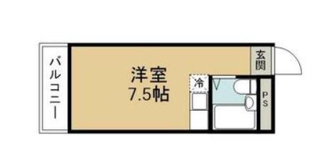 アンバサダー豊栄(ワンルーム/5階)の間取り写真