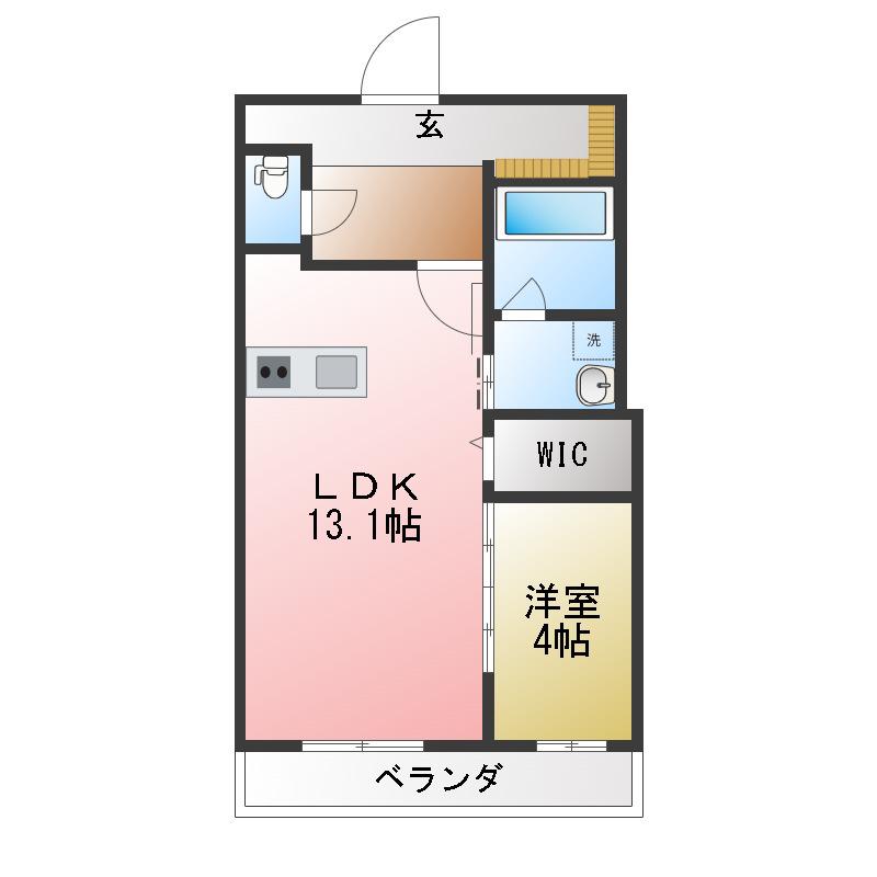 リバブル富士見台(1LDK/2階)の間取り写真
