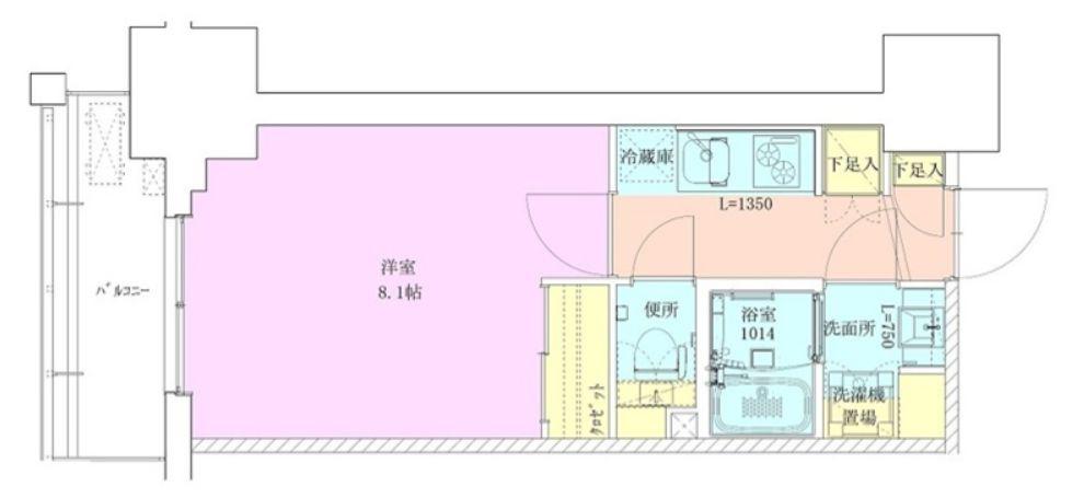 門前仲町レジデンス九番館(1K/7階)の間取り写真