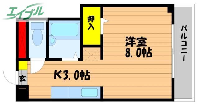 めぞんリベルテI(1K/2階)の間取り写真
