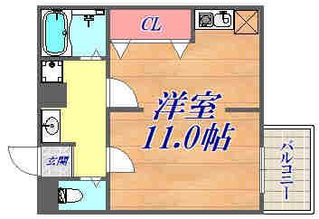 東園田イーストハイツ(1K/1階)の間取り写真