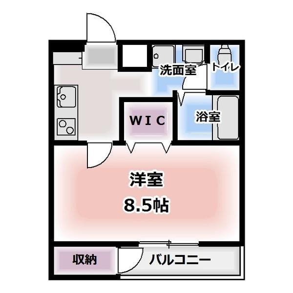 スタジオーネ(1K/1階)の間取り写真