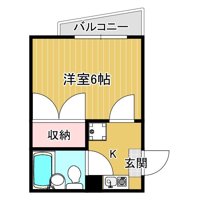 エクセルシア松ヶ丘(1K/1階)の間取り写真