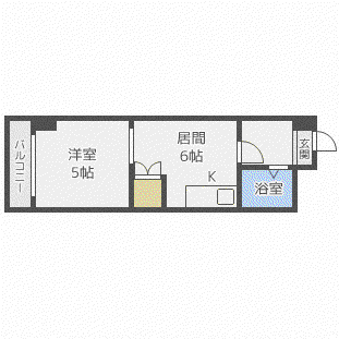メゾン30(1DK/6階)の間取り写真