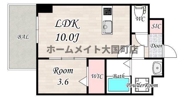 ミラージュパレス天王寺堀越町(1LDK/7階)の間取り写真