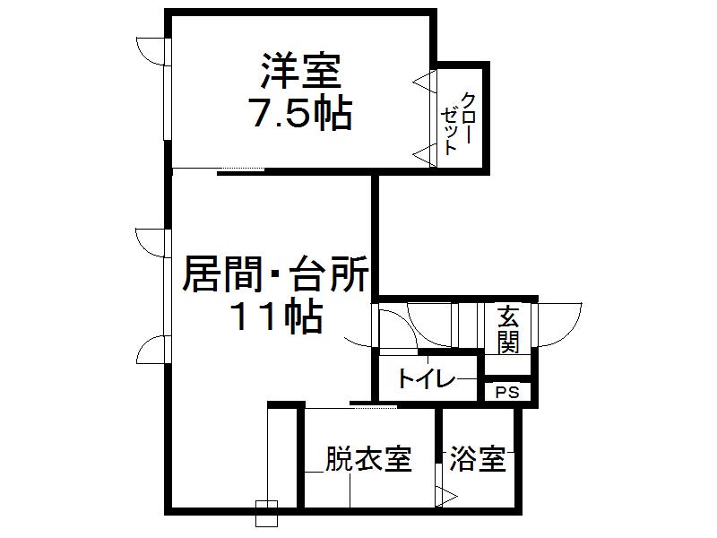 ハスコート池田(1LDK/1階)の間取り写真