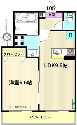 メゾンドアロ(1LDK/1階)の間取り写真