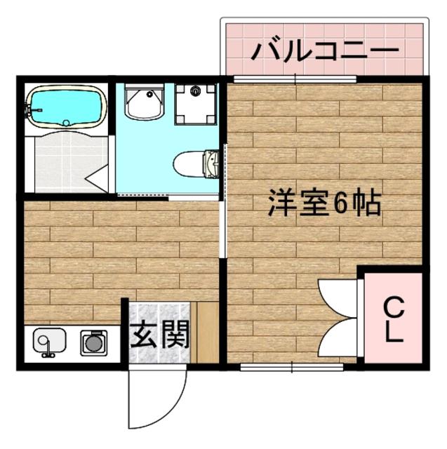 明輝春日マンション(1K/2階)の間取り写真