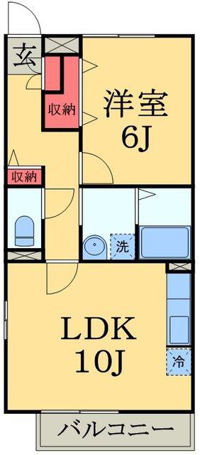 サンラルゴ(1LDK/2階)の間取り写真