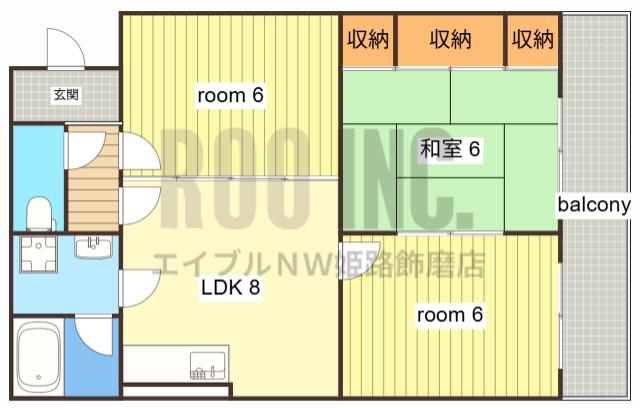 コーポエルム(3LDK/1階)の間取り写真