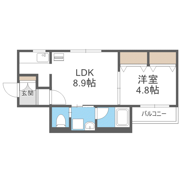 PRIMESQUARE KOTONI(1LDK/2階)の間取り写真