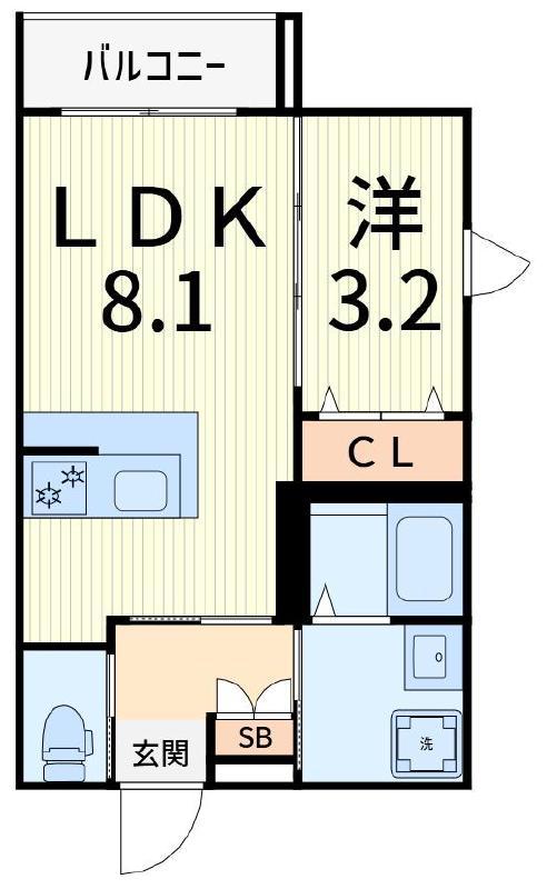 ROBOT HOME 柴又(1LDK/2階)の間取り写真