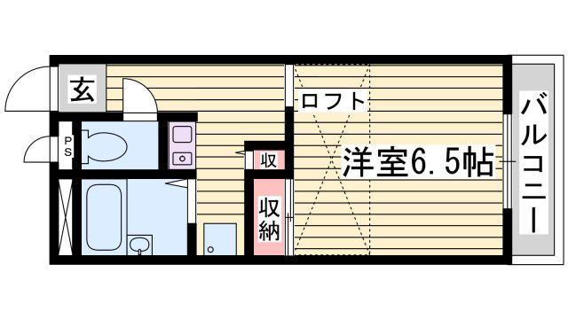 レオパレス楽来II(1K/1階)の間取り写真