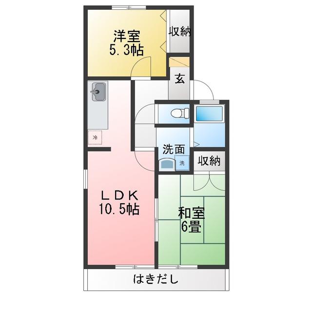 パルティール95(2LDK/1階)の間取り写真