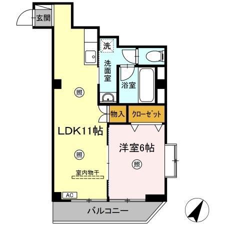 グレンジハイツ(1LDK/2階)の間取り写真
