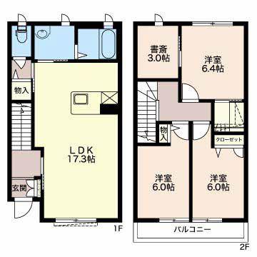 セルリアンコート(3LDK/1階)の間取り写真