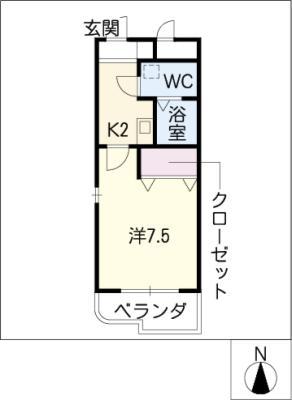 エイコーキャステール(1K/3階)の間取り写真