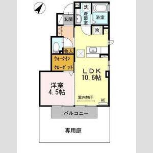 ウィット蔵子(1LDK/1階)の間取り写真