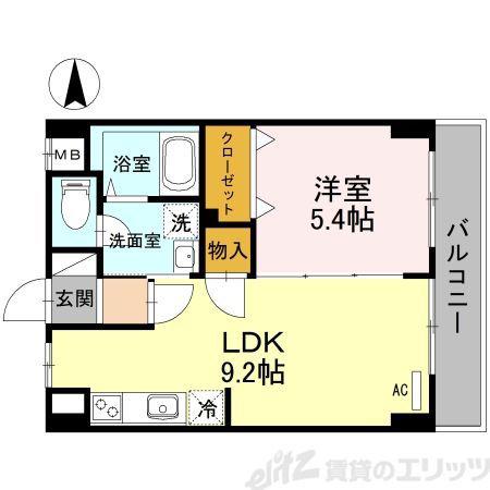 ヴィラコンフォート(1LDK/4階)の間取り写真