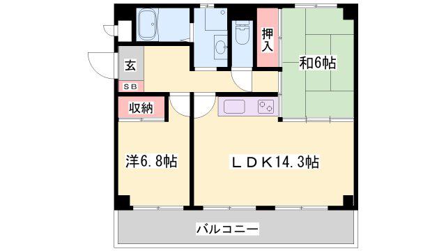 セントラルメゾン(2LDK/1階)の間取り写真
