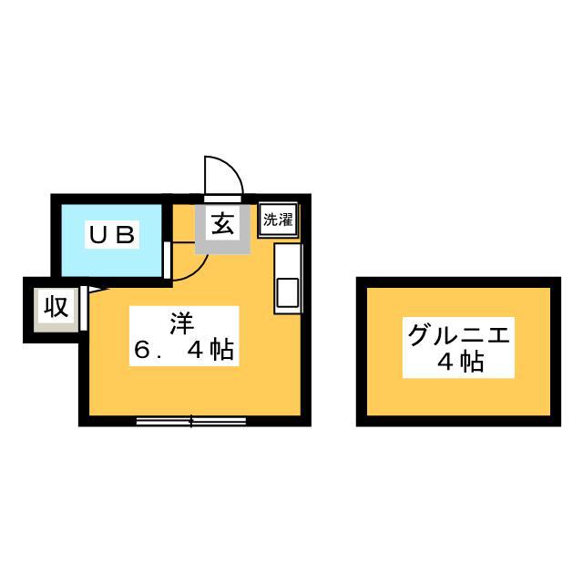パールフラッツ(ワンルーム/2階)の間取り写真