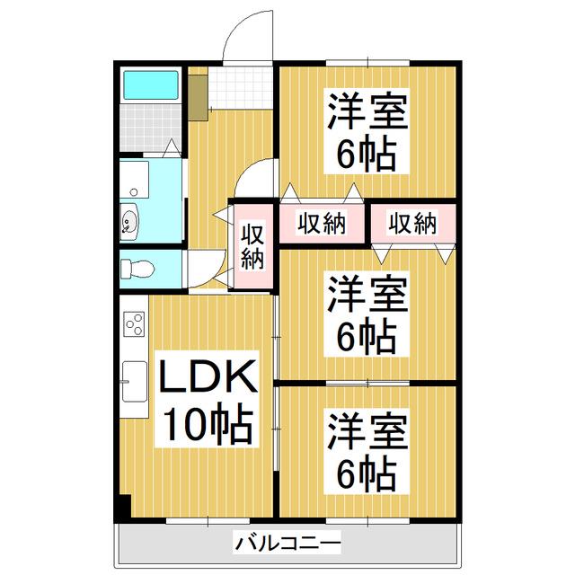 レジデンスYAMAKICHIII(3LDK/3階)の間取り写真