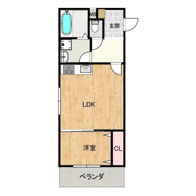VIENT(1LDK/1階)の間取り写真